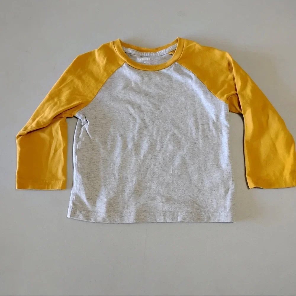 Gymboree Toddler Baseball Tee 2T Yellow Raglan Sleeve Shirt Classic Cotton